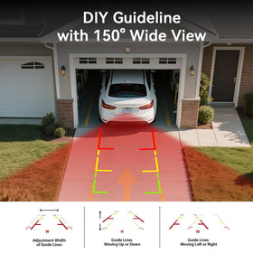 FEISIKE camera mounted under license plate showing discreet installation benefit