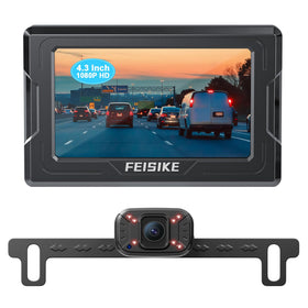 FEISIKE front camera angled view showing mounting and clear rear coverage