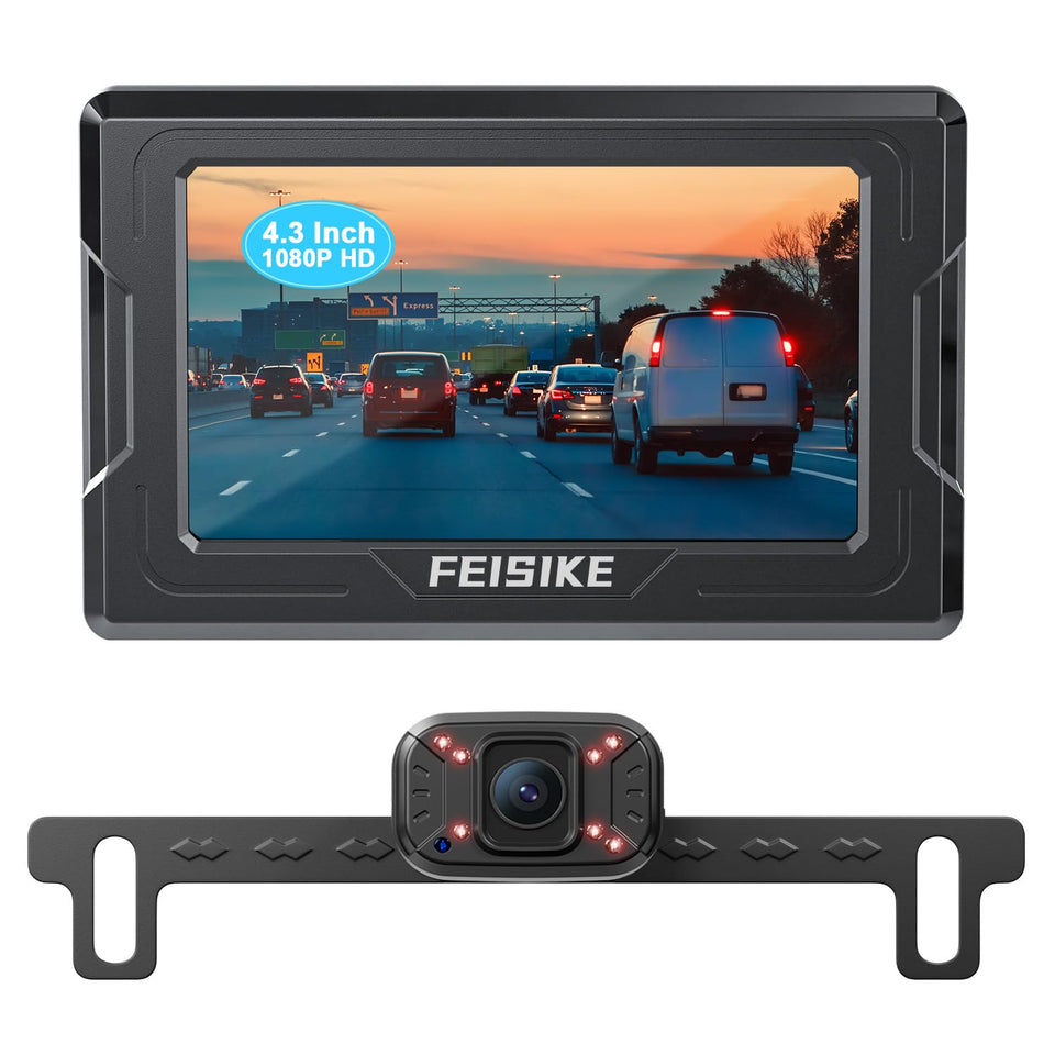 FEISIKE front camera angled view showing mounting and clear rear coverage