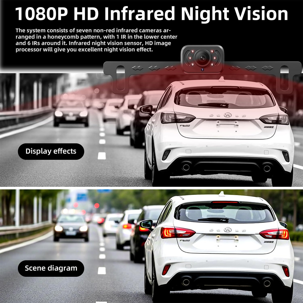 FEISIKE monitor on windshield providing wide rear view benefit