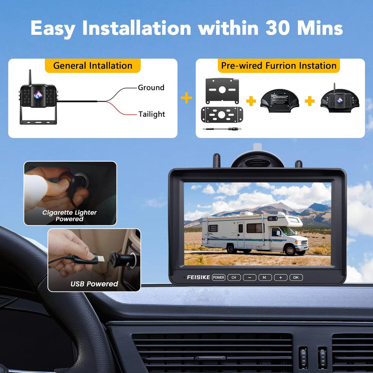 FEISIKE DIY parking lines – adjustable guidelines for easier reversing