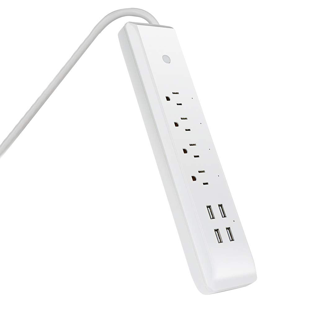 Feit Electric top view highlighting outlet layout and easy access benefits