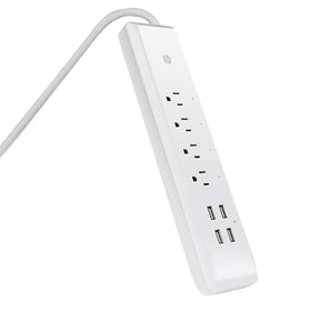 Feit Electric top view highlighting outlet layout and easy access benefits