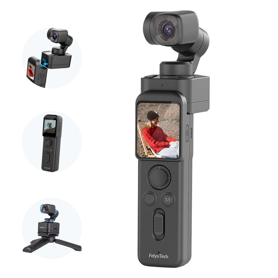 FeiyuTech Pocket 3 front view for on-the-go vlogging.