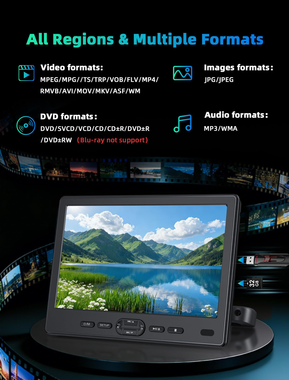 FELEMAN AC adapter for home or hotel use with the portable player