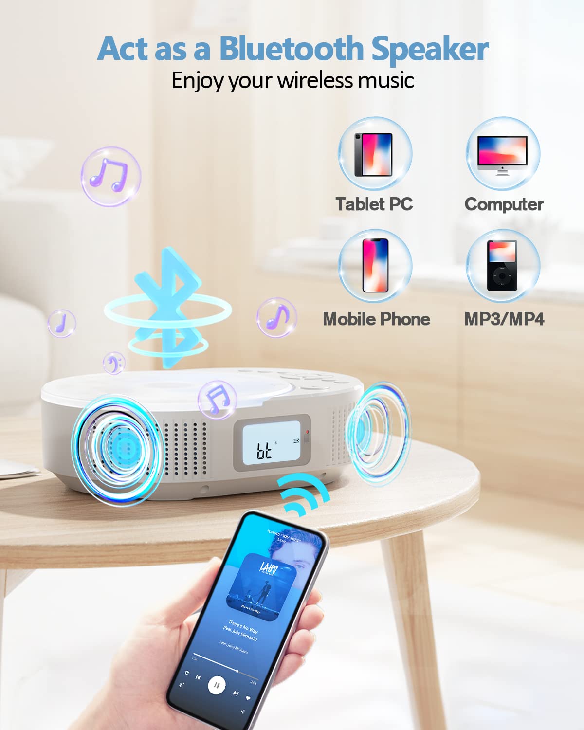 FELEMAN back panel ports showing USB, AUX and charging flexibility