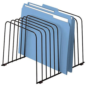 Fellowes front view of 11-section wire organizer showing neat file separation and accessibility