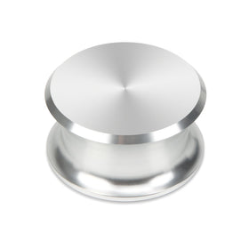 FEMELI record weight stabilizer in silver base reduces wobble for cleaner playback