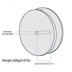 FEMELI spindle hole close-up shows centered fit preventing wobble.