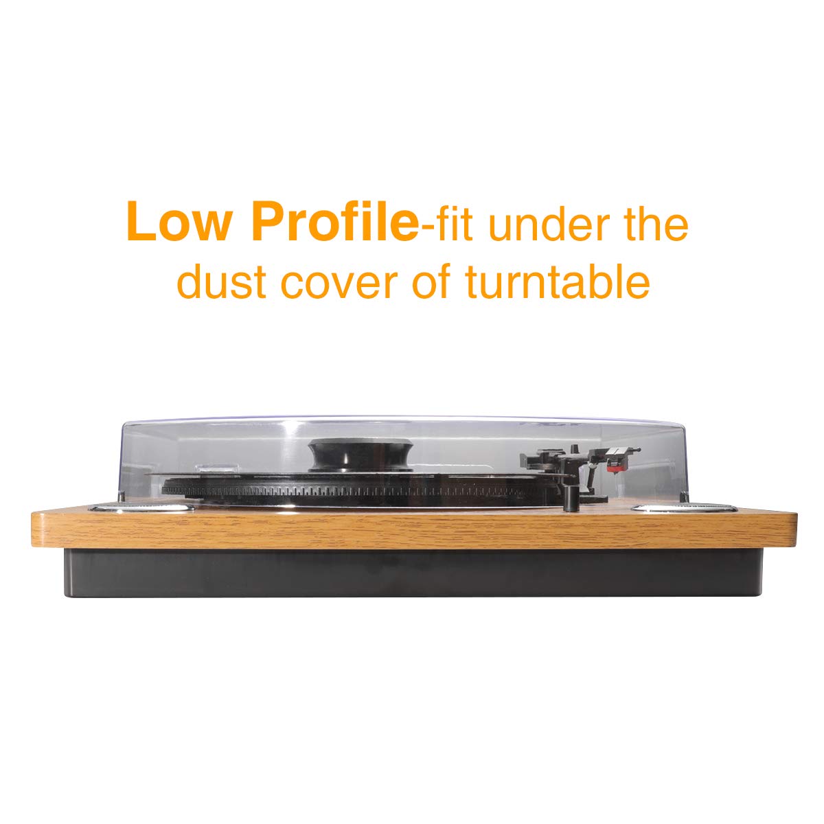 FEMELI turntable clamp low profile design helps close the lid and reduce vibration.
