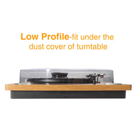 FEMELI turntable clamp low profile design helps close the lid and reduce vibration.