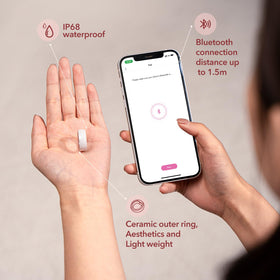 Femometer Ring Gen1 waterproof and rechargeable design for everyday wear.