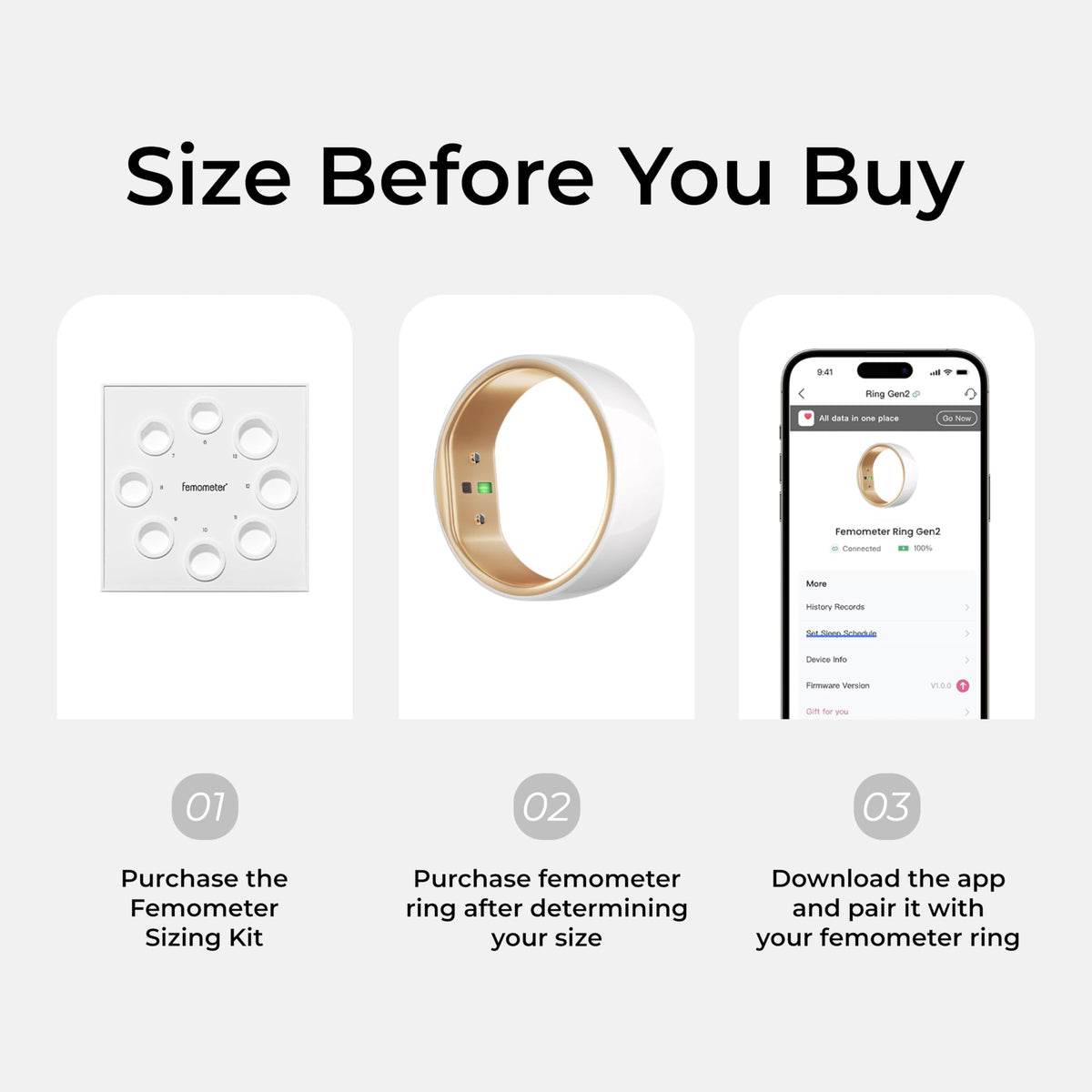 Femometer Smart Ring Gen2 ceramic side profile shows slim silhouette for daily wear