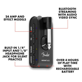 Fender Mustang Micro Bluetooth audio sync for play-along sessions