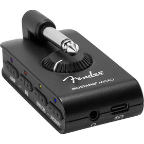 Fender Mustang Micro in use with a phone for real-time jamming via Bluetooth