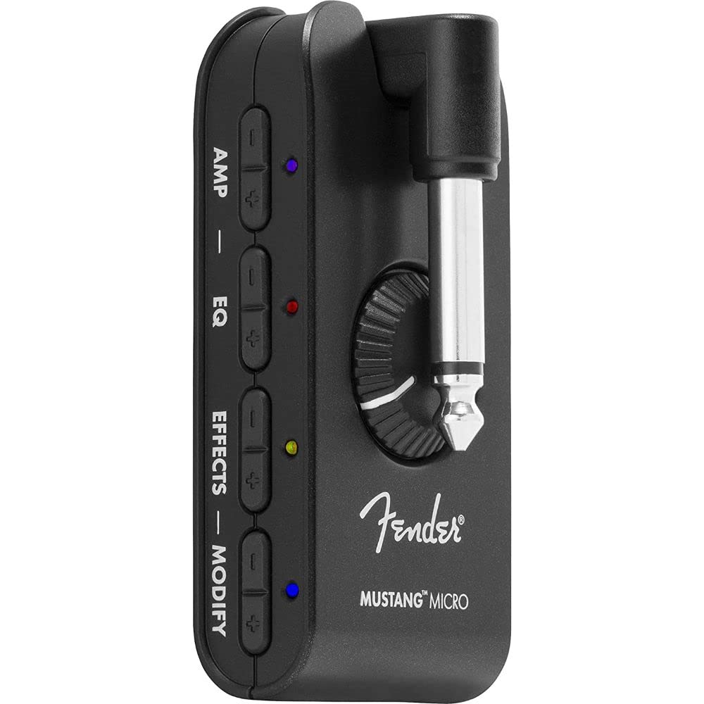 Fender Mustang Micro side ports for easy access and Bluetooth pairing
