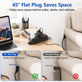 FENJIKRONIX angled desk power strip keeps outlets within reach
