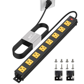 FENJIKRONIX eight-outlet power strip with wide spacing for large adapters