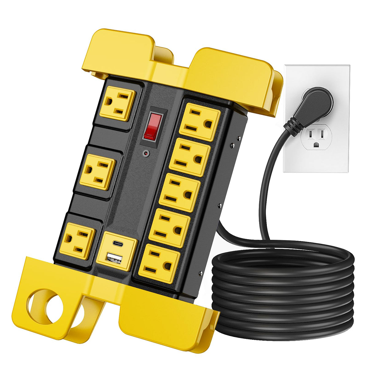 FENJIKRONIX heavy-duty surge protector with eight outlets for bulky tools.