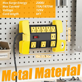 FENJIKRONIX surge protector showing two USB ports for quick charging.