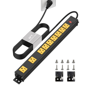 FENJIKRONIX nine-outlet wall-mount power strip for versatile desk or garage power access