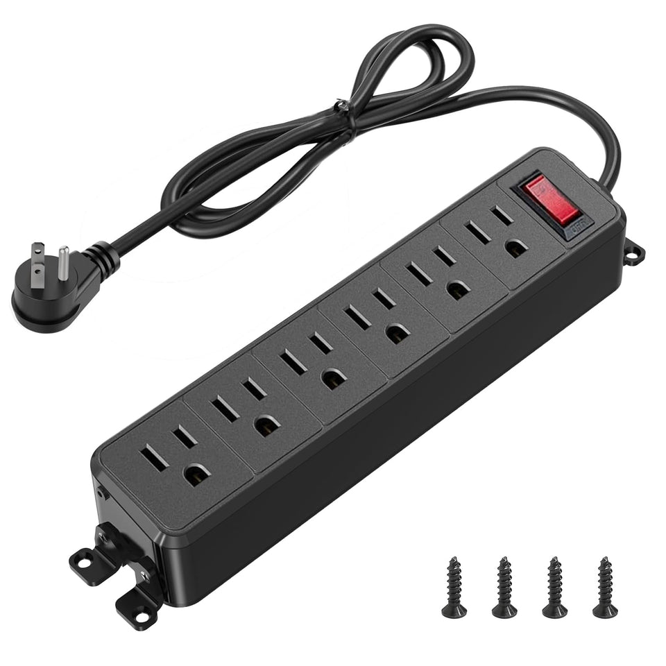 FENJIKRONIX wall-mount power strip with six outlets for organized desks