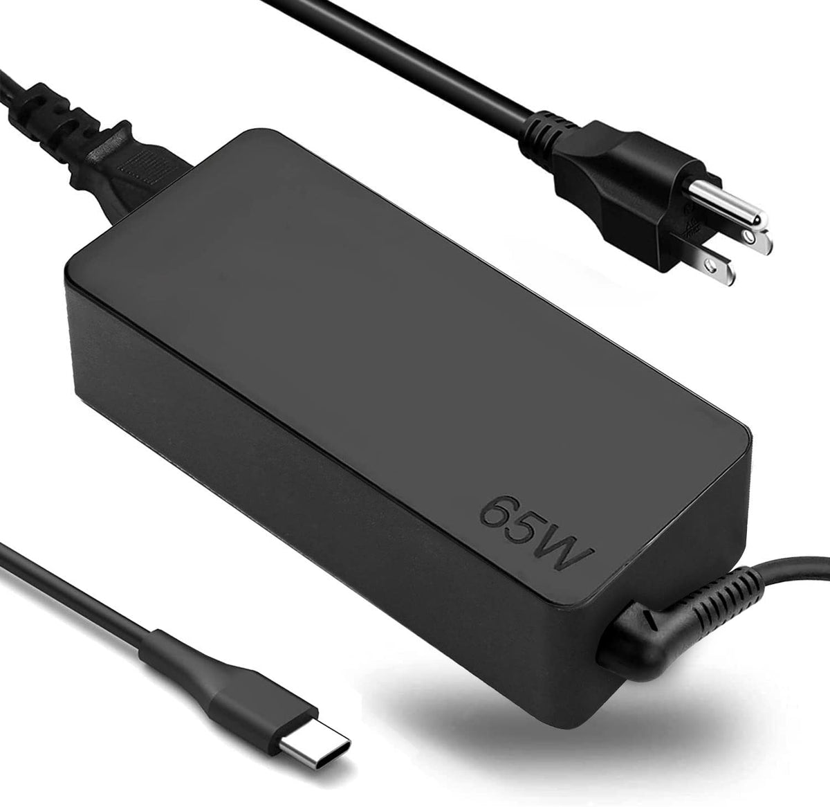 Fepprry 65W USB-C charger front view, reliable power for Lenovo laptops.
