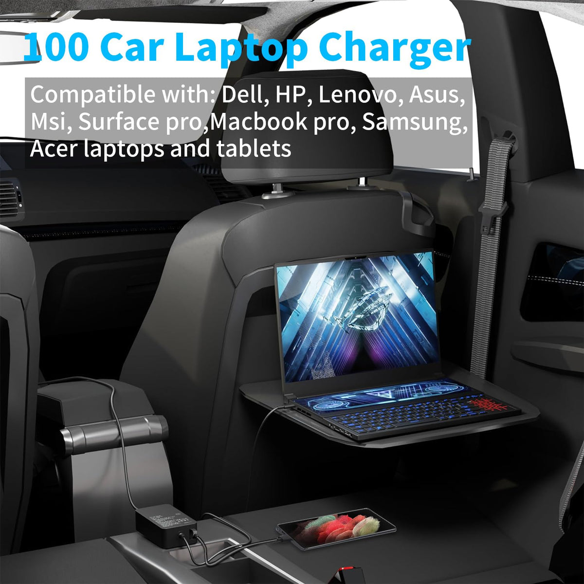 Fepprry used in a car workspace enabling mobile productivity on trips