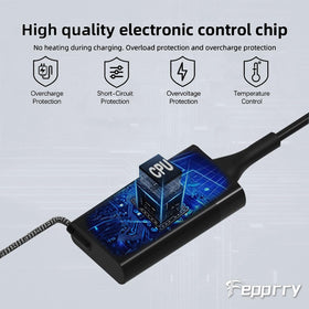 Fepprry Slim Charger in use powering an HP notebook on the go