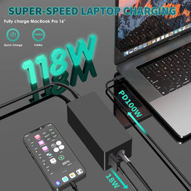 Fepprry side close-up of usb-a and usb-c ports enabling dual-device charging