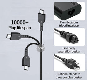 Fepprry Slim 65W USB-C charger side angle showing compact travel-friendly design.