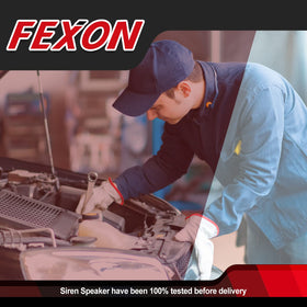 FEXON siren speaker compatibility chart, supports 100-200W systems for versatile use.