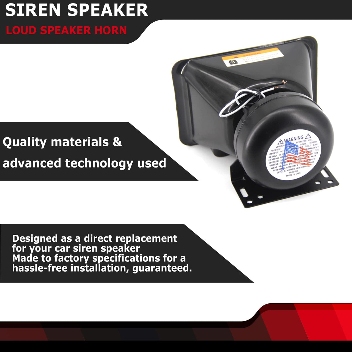 FEXON siren speaker durable body, corrosion-resistant steel for long-lasting use.
