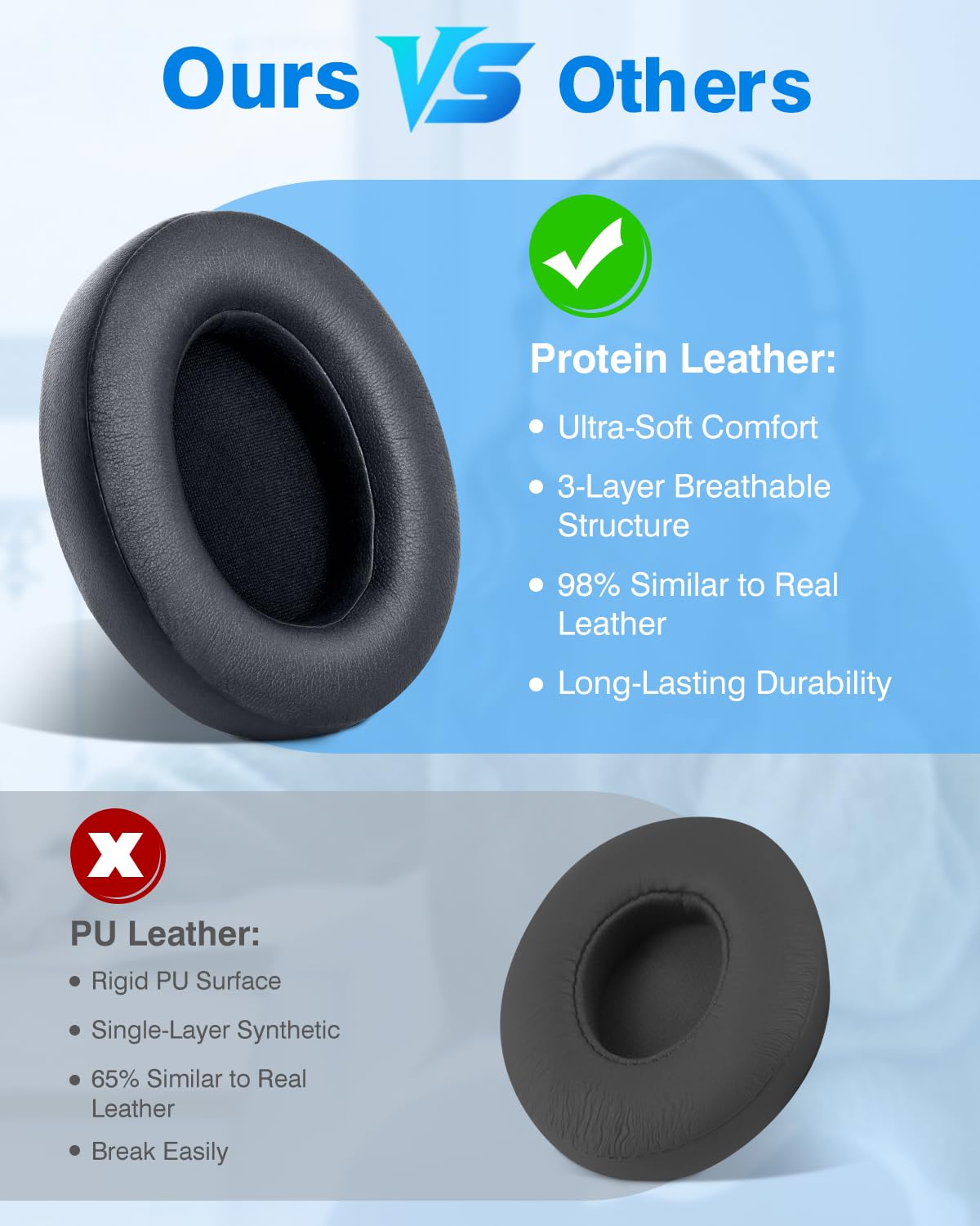 FEYCH Beats Studio ear pads easy installation with a three-step process.
