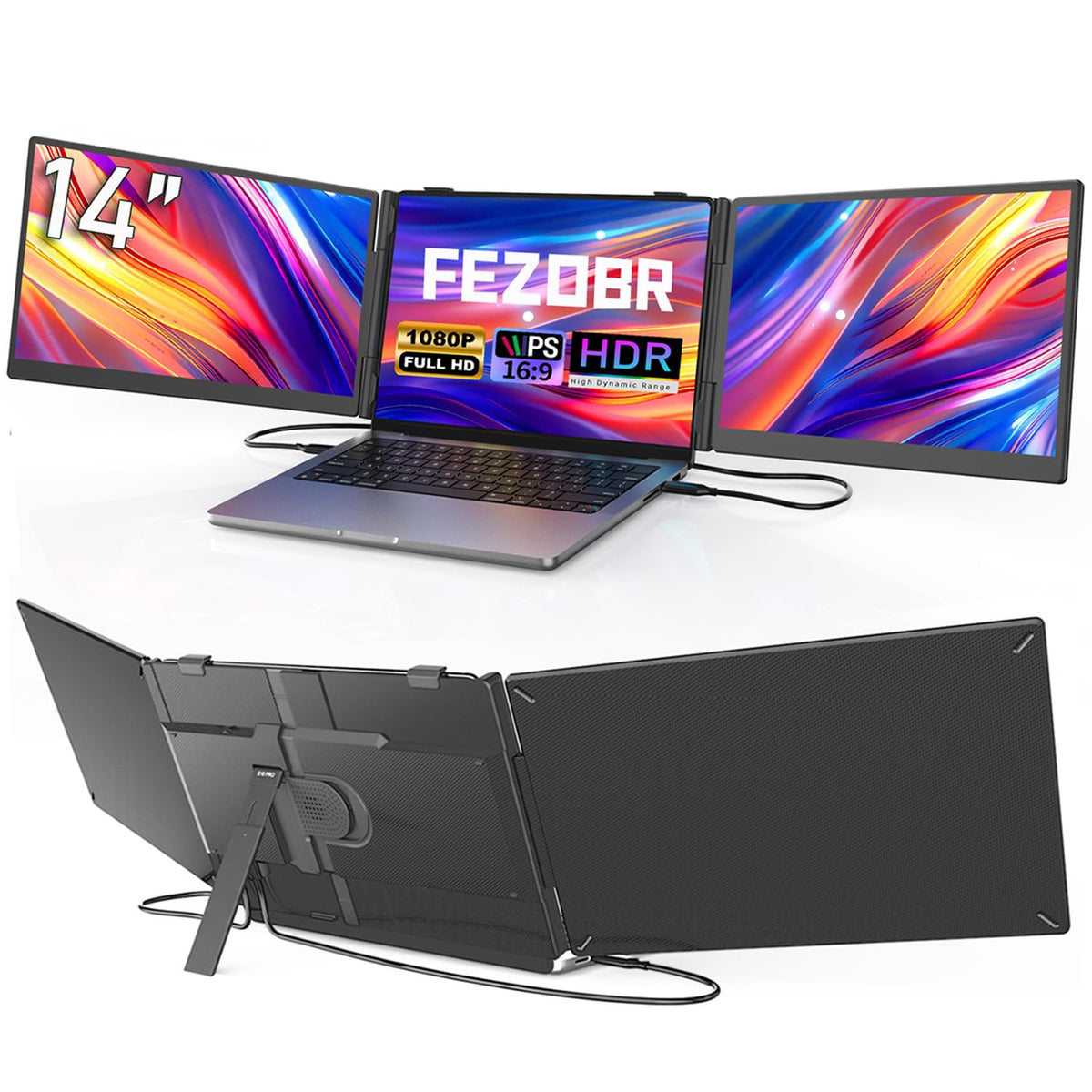 FEZOBR laptop screen extender expands workspace for multitasking.