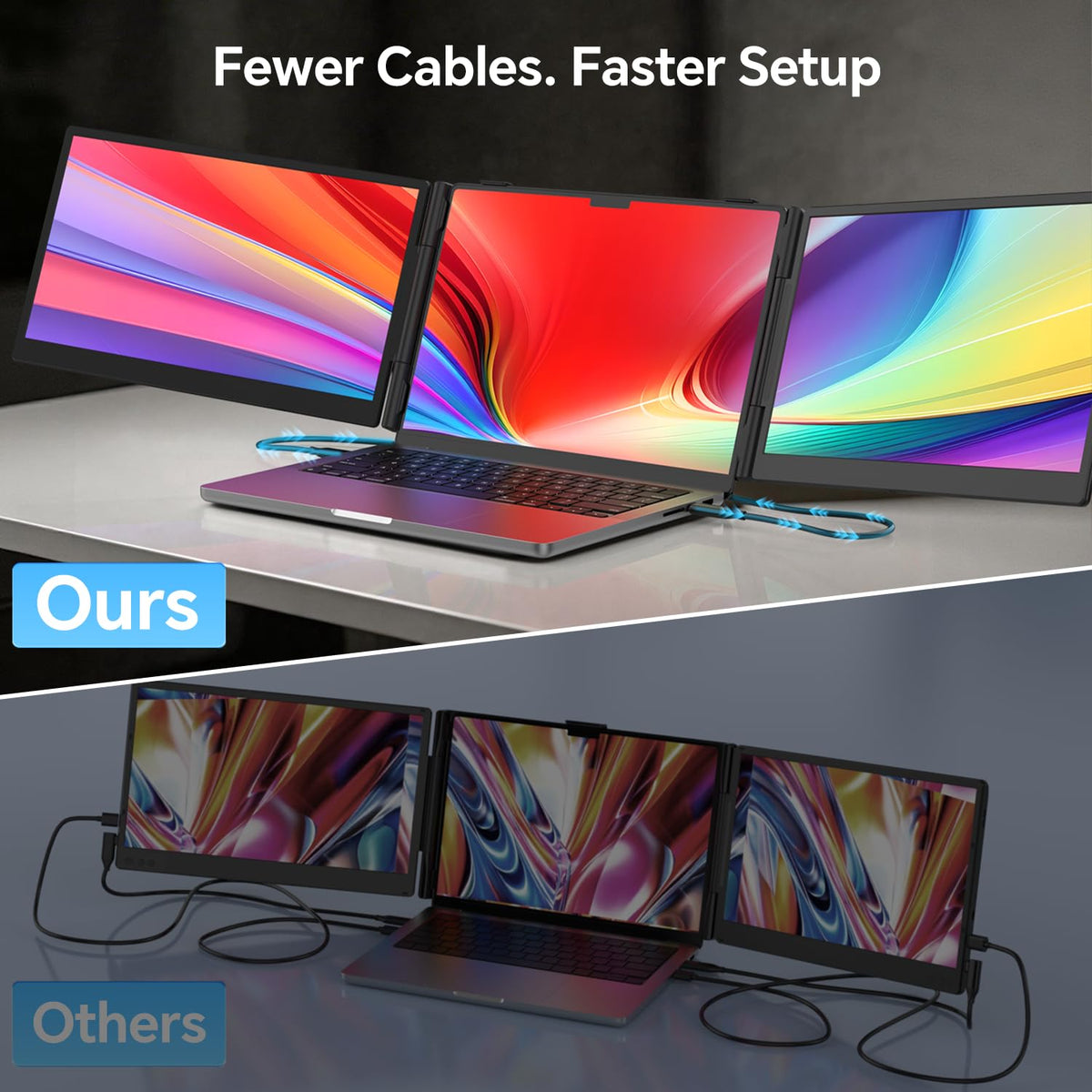 FEZOBR plug-and-play setup with two cables for quick connections.