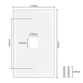 FGB 1-port wall plate with keystone insert enables flexible AV and data expansion.