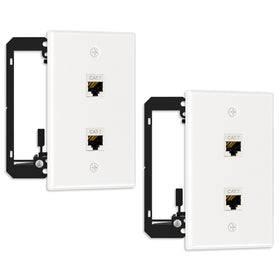 FGB 2-port wall plate front view for a clean, flush wall install