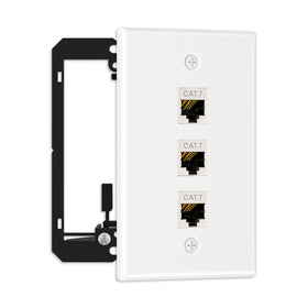 FGB ethernet wall plate 3-port flush mount for tidy networks