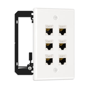 FGB Ethernet wall plate 6-port flush mount for tidy network wiring