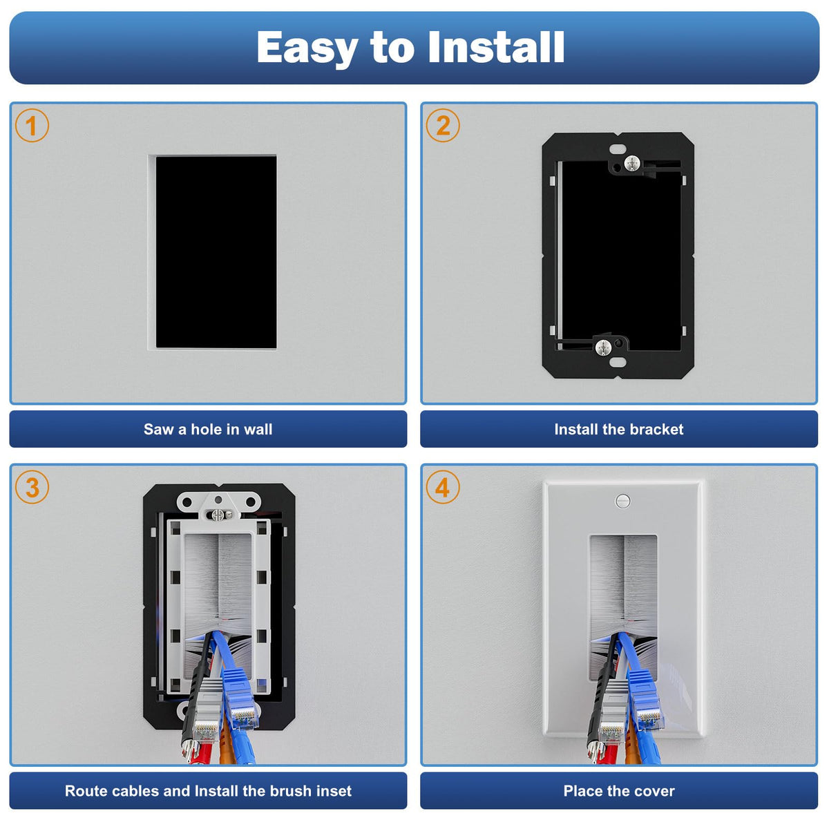Package includes screws and warranty for easy setup.