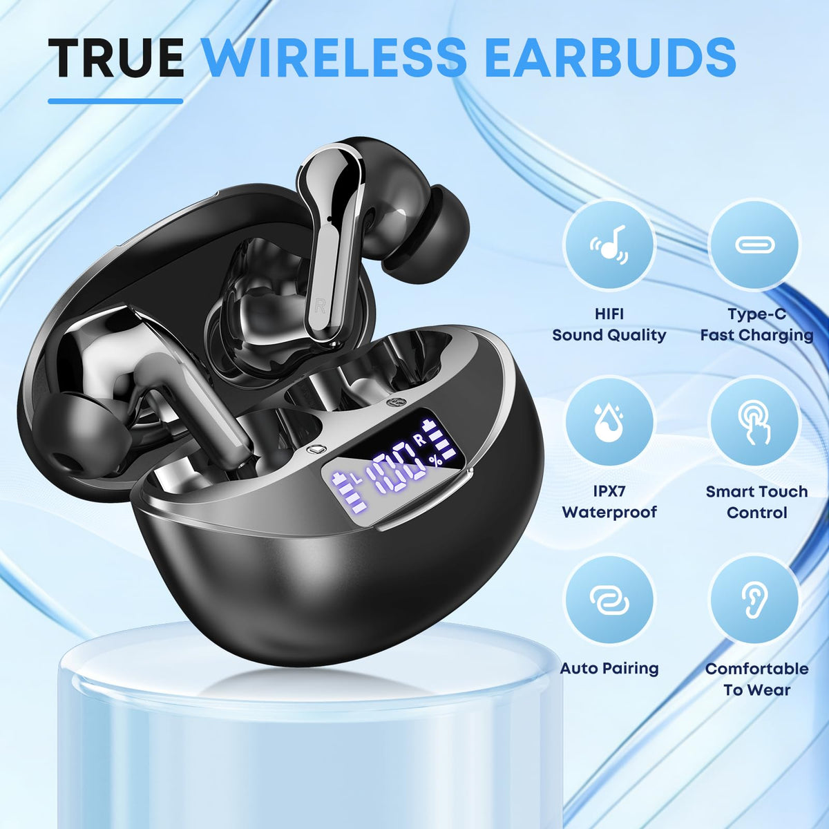 Fhumsh earbuds automatic pairing for effortless setup on first use.