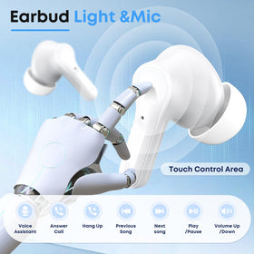 Fhumsh wireless earbuds IPX7 waterproof design suitable for workouts and rain