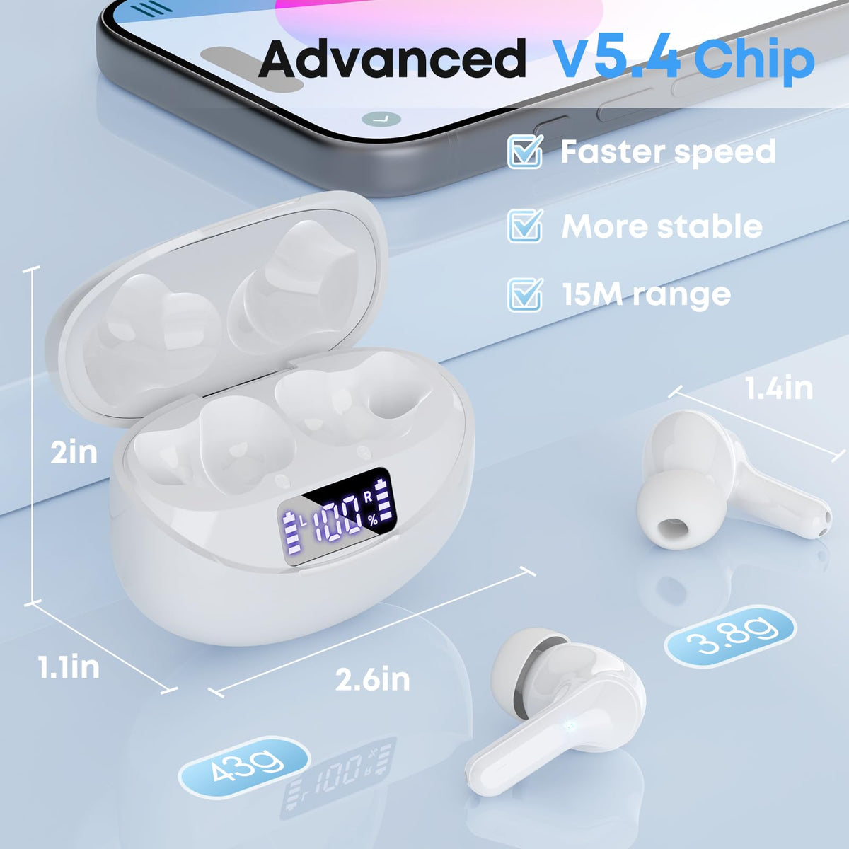 Fhumsh wireless earbuds ideal for running, offering secure fit