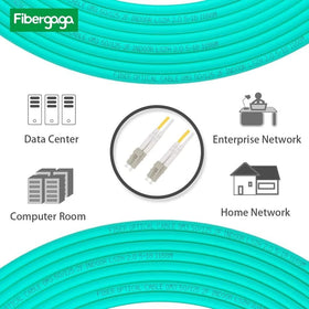 Fibergaga 7-inch blue patch cable compatible with 10GBase-SR.