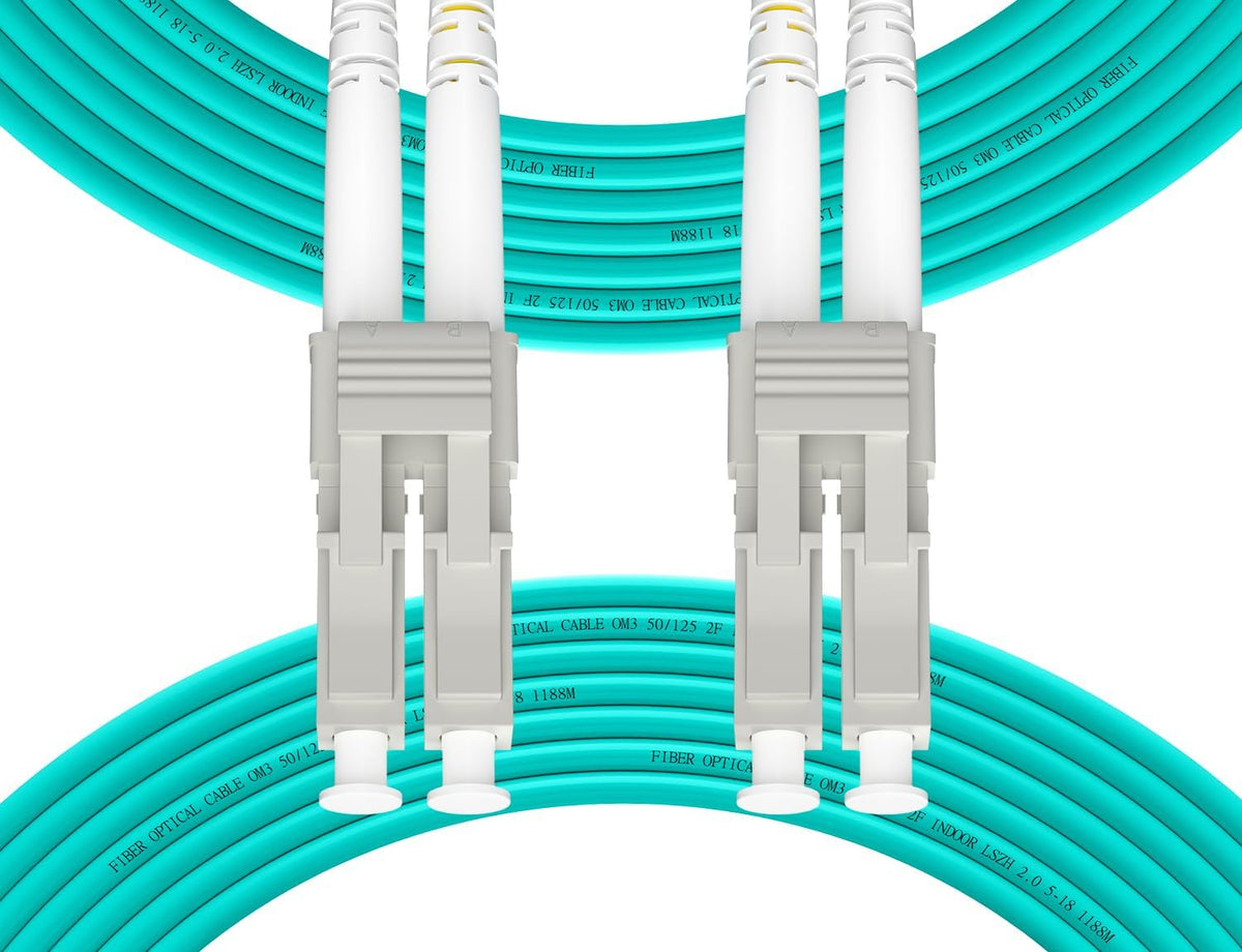 Fibergaga LC-LC jumper suitable for Gigabit Ethernet and LAN.