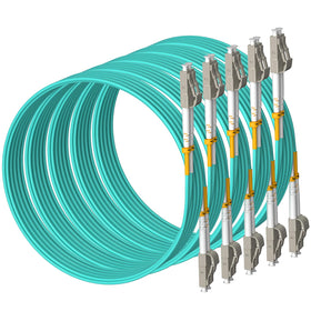Fibergaga patch cords on a workstation rack enabling fast high-speed links