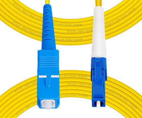 Fibergaga OS2 LC-SC patch cable with yellow jacket for indoor networking