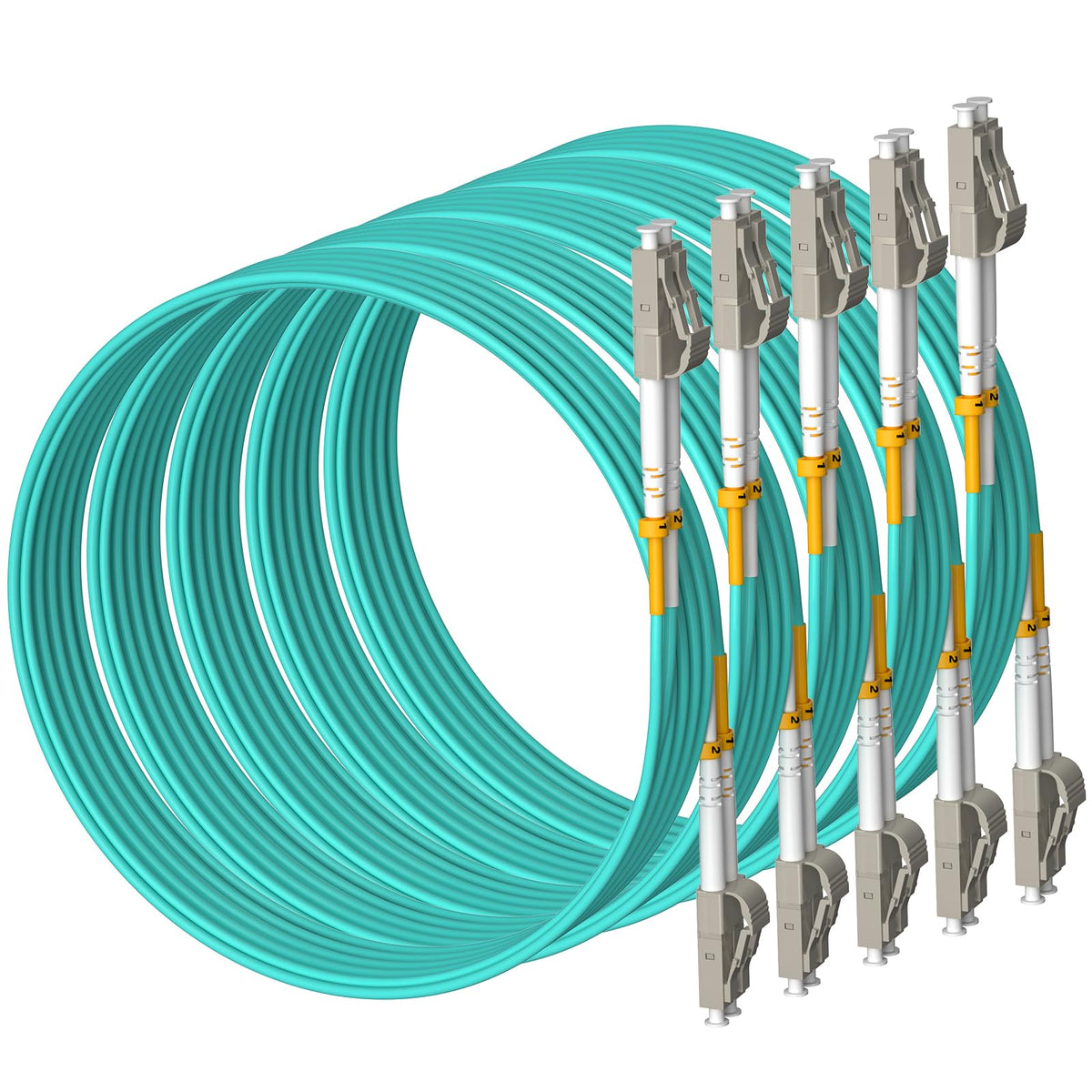 Fibergaga tested, durable blue patch cable for data centers and offices.