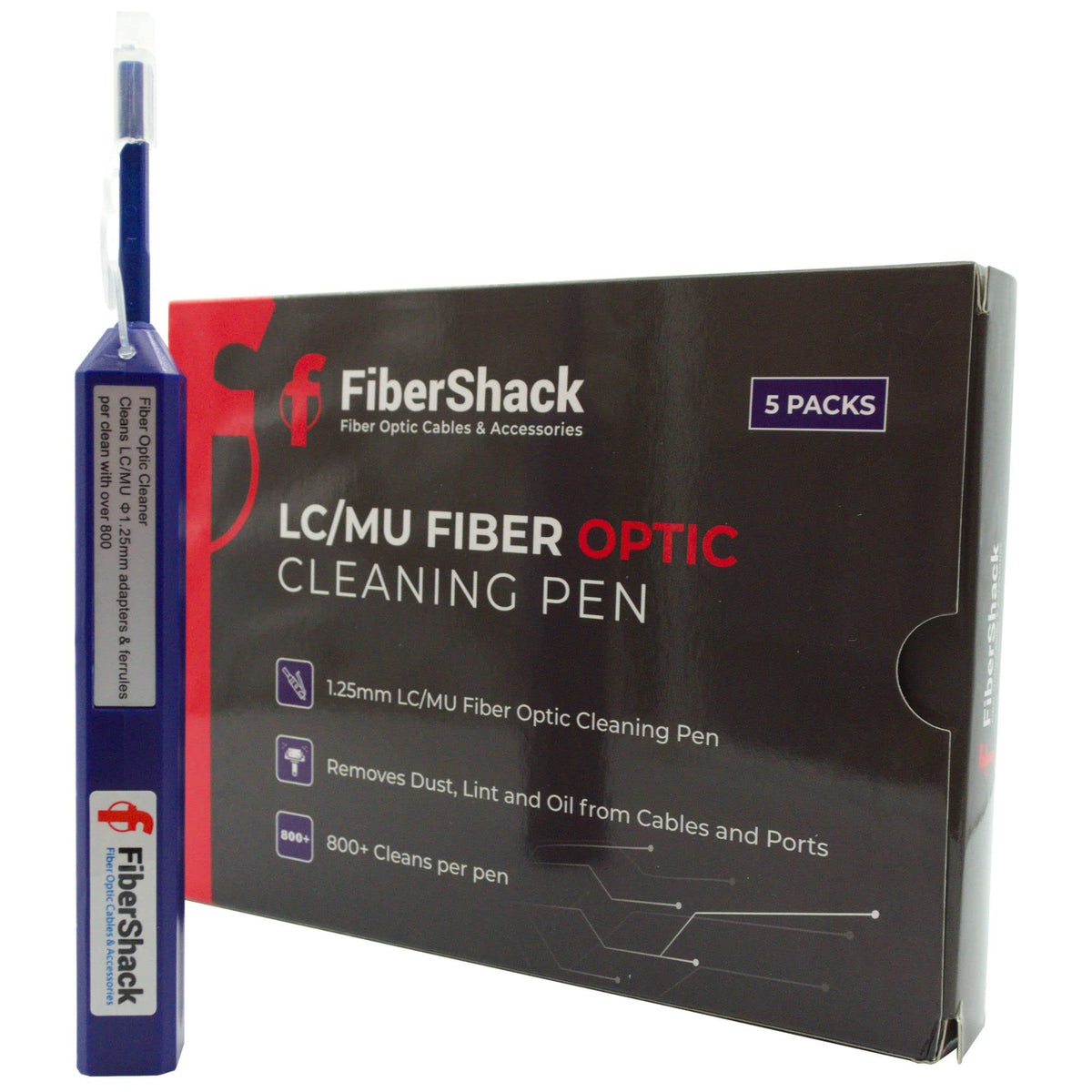 Fibershack adapter enables use on cables and ports.